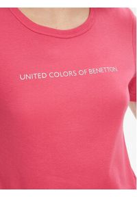 United Colors of Benetton - United Colors Of Benetton T-Shirt 3GA2E16A2 Różowy Regular Fit. Kolor: różowy. Materiał: bawełna #4