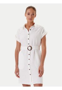 Tatuum Sukienka koszulowa Salima T2509.207 Biały Regular Fit. Kolor: biały. Materiał: len. Typ sukienki: koszulowe