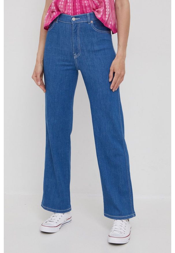 Dr. Denim jeansy damskie high waist. Stan: podwyższony. Kolor: niebieski