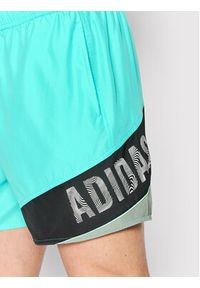 Adidas - adidas Szorty kąpielowe Wording HA0409 Zielony Regular Fit. Kolor: zielony. Materiał: syntetyk #2