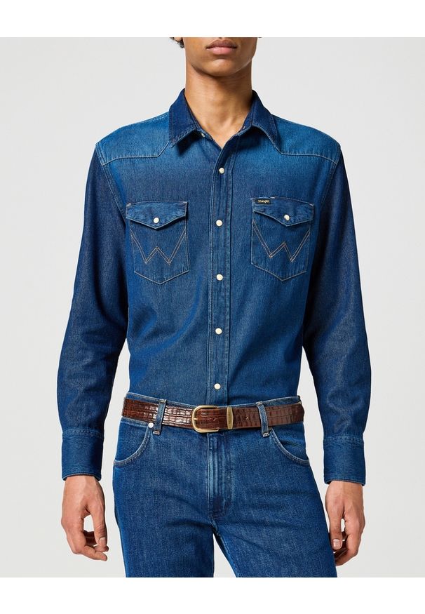 Wrangler - MĘSKI PASEK KLAMRA WRANGLER EASY BELT EMBOSSED 112358333. Wzór: paski. Styl: klasyczny