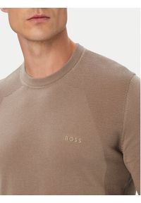 BOSS Sweter KN_Momentum 50558351 Beżowy ciemny Regular Fit. Kolor: beżowy. Materiał: bawełna #2