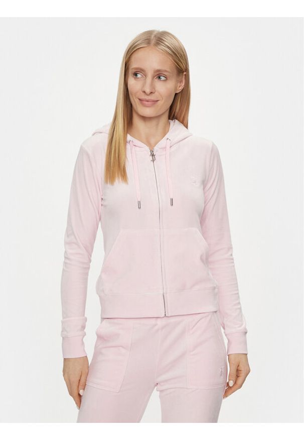 Juicy Couture Bluza Robertson JCAP176 Różowy Slim Fit. Kolor: różowy. Materiał: syntetyk