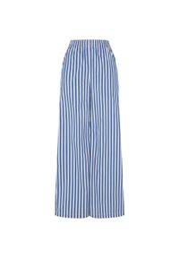 Luźne spodnie w paski dla kobiet Urban Classics. Kolor: niebieski, wielokolorowy, biały. Materiał: poliester, bawełna. Długość: długie. Wzór: paski #1