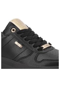 Big-Star - Czarne Sneakersy Big Star Wygodne Obuwie Damskie. Okazja: na co dzień. Zapięcie: sznurówki. Kolor: czarny. Materiał: skóra ekologiczna. Szerokość cholewki: normalna #5