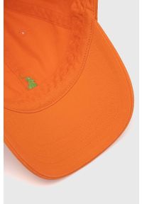 Polo Ralph Lauren czapka z daszkiem bawełniana kolor pomarańczowy z aplikacją. Kolor: pomarańczowy. Materiał: bawełna. Wzór: aplikacja #2