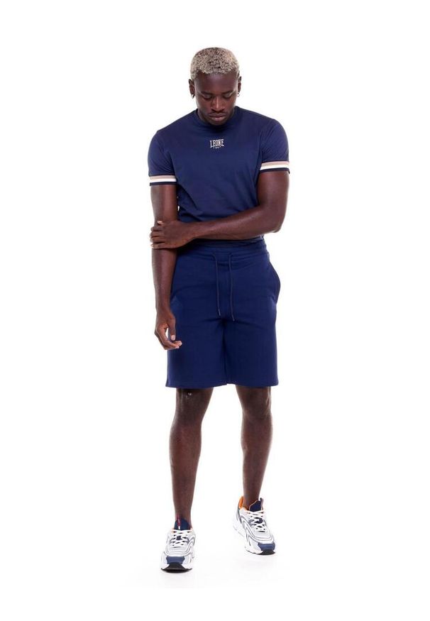 LEONE 1947 APPAREL - Męskie szorty w odcieniach ziemi. Kolor: niebieski. Materiał: tkanina. Sport: fitness