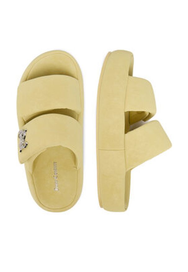 Juicy Couture Klapki CEO-WSS21515-06 Żółty. Kolor: żółty. Materiał: skóra