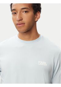 Karl Lagerfeld - KARL LAGERFELD T-Shirt 755781 563235 Niebieski jasny Regular Fit. Typ kołnierza: dekolt w karo. Kolor: niebieski. Materiał: bawełna #5