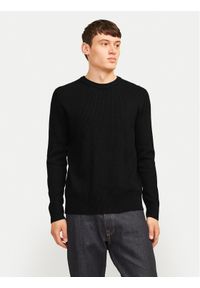 Jack & Jones - Jack&Jones Sweter Perfect 12257771 Czarny Regular Fit. Kolor: czarny. Materiał: bawełna