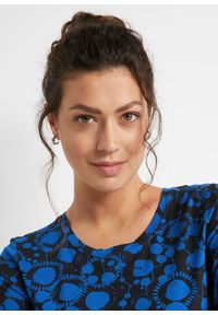 bonprix - Tunika z mieszanki wiskozy. Kolor: niebieski. Materiał: wiskoza. Długość rękawa: długi rękaw. Długość: długie. Wzór: nadruk #3