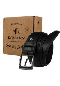 ROVICKY - Pasek skórzany czarny Rovicky PRS-08-ARS. Kolor: czarny. Materiał: skóra. Styl: klasyczny
