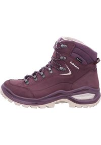 Buty trekkingowe damskie Lowa Renegade Evo Mid Gtx. Wysokość cholewki: za kostkę. Kolor: fioletowy. Materiał: zamsz, tkanina. Szerokość cholewki: normalna. Styl: sportowy