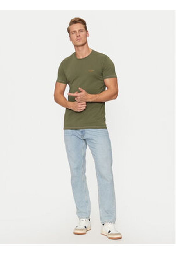 Aeronautica Militare T-Shirt AM1UTI003 Zielony Regular Fit. Kolor: zielony. Materiał: bawełna