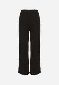 Born2be - Czarne Spodnie o Szerokim Kroju z Wysokim Stanem i Gumką w Talii Saviellea. Okazja: na co dzień. Stan: podwyższony. Kolor: czarny. Styl: klasyczny, casual, elegancki #4