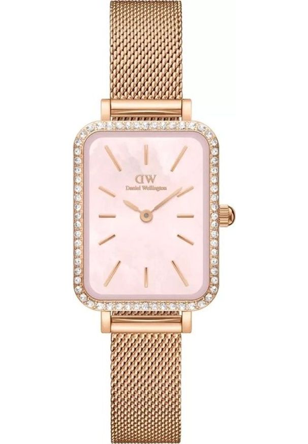 Daniel Wellington - ZEGAREK DAMSKI DANIEL WELLINGTON Quadro Lumine Bezel Melrose Pink DW00100669 + BOX (zw519j)