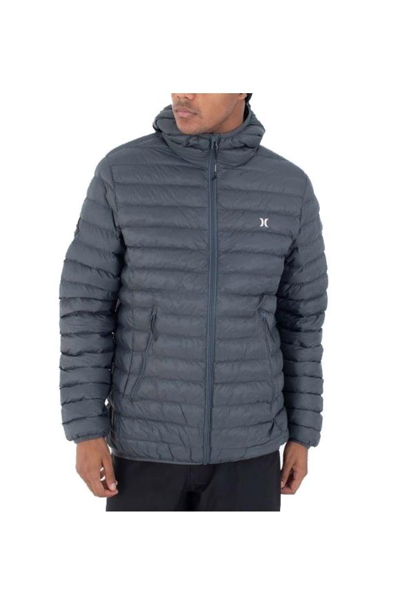 Hurley - Kurtka HURLEY CAMPBELL PUFFER Szary. Kolor: szary. Materiał: tkanina