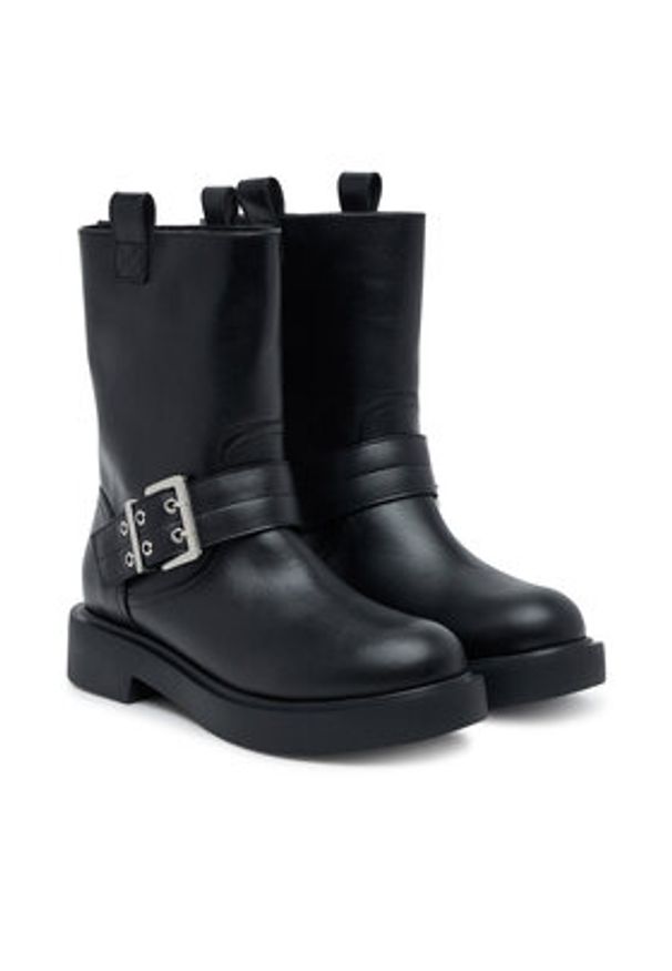 Love Moschino - LOVE MOSCHINO Botki JA24064G1NIA000A35 Czarny. Kolor: czarny. Materiał: skóra