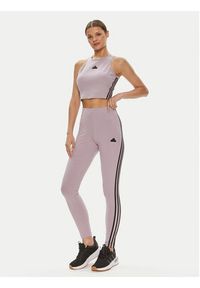 Adidas - adidas Top Future Icons 3-Stripes IS3636 Fioletowy Slim Fit. Kolor: fioletowy. Materiał: bawełna