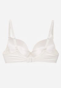 Renee - Jasnobeżowy Biustonosz Push Up o Gładkim Wykończeniu z Cyrkoniową Aplikacją Claronei. Kolor: beżowy. Rodzaj stanika: push-up. Wzór: gładki, aplikacja #2