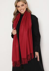 Born2be - Ciemnobordowy Szalik Inglidyr. Kolor: czerwony. Styl: elegancki #4