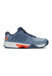 Buty do tenisa męskie K-Swiss Hypercourt Express 2 Allcourt. Zapięcie: sznurówki. Kolor: niebieski. Materiał: materiał, syntetyk, tkanina. Szerokość cholewki: normalna. Sport: tenis