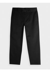 outhorn - Spodnie tkaninowe o kroju carrot męskie - czarne. Kolor: czarny. Materiał: tkanina #4