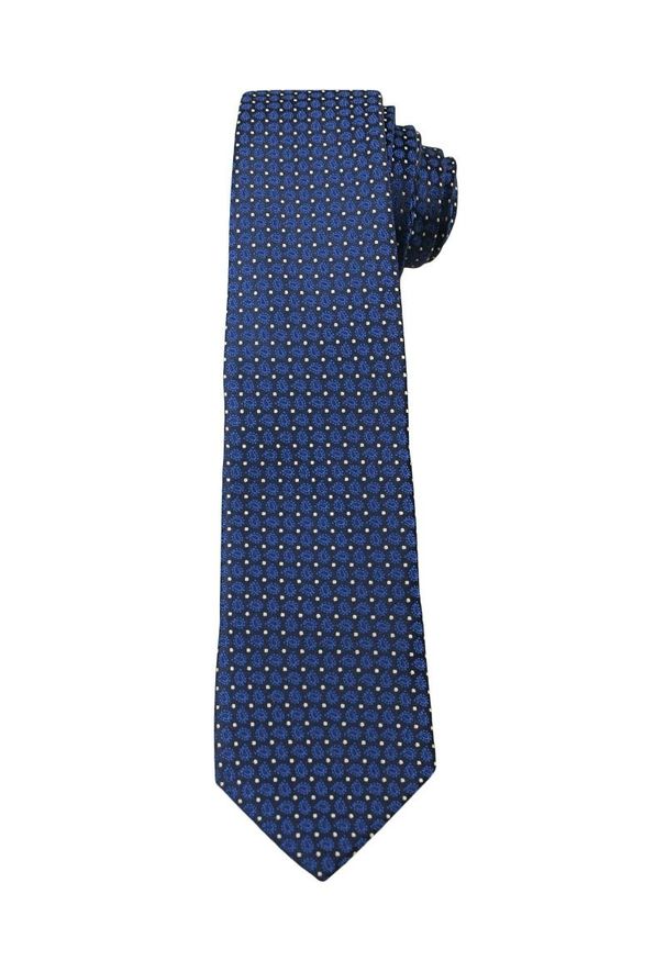 Alties - Granatowy Elegancki Krawat w Drobny Wzór Paisley -ALTIES- 6 cm, Męski. Kolor: niebieski. Materiał: tkanina. Wzór: paisley. Styl: elegancki