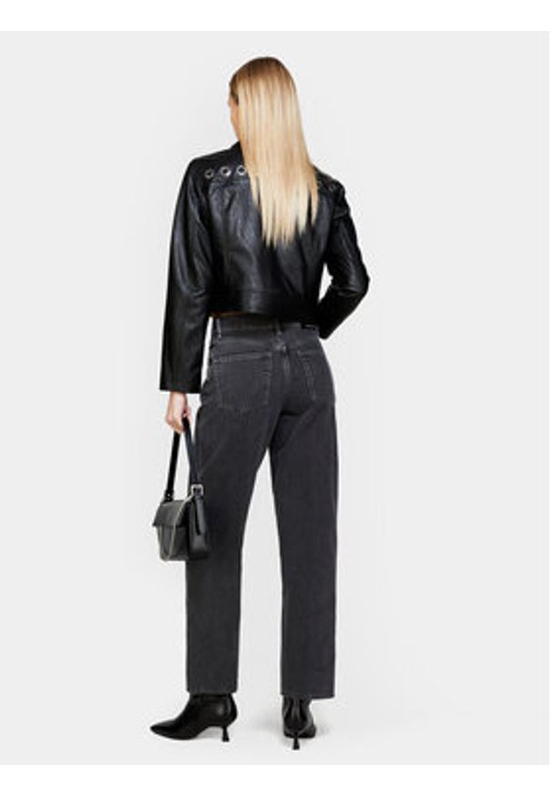 Sisley Kurtka z imitacji skóry 2X0JLN03Q Czarny Regular Fit. Kolor: czarny. Materiał: skóra