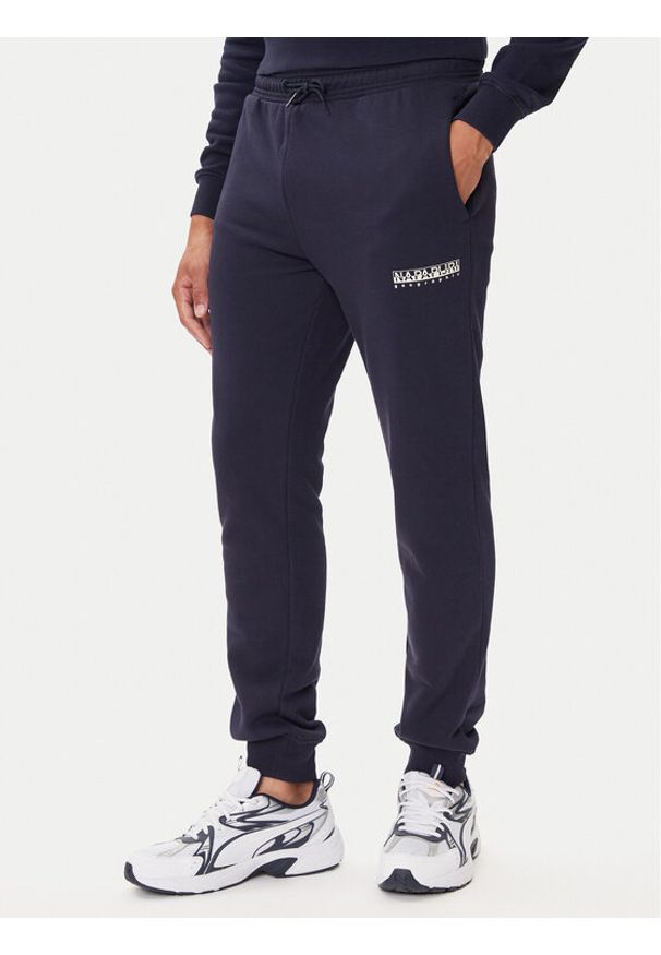 Napapijri Spodnie dresowe M-Gori Wint NP0A88UH Granatowy Relaxed Fit. Kolor: niebieski. Materiał: bawełna