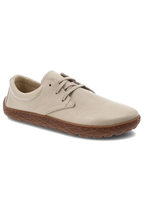 Półbuty damskie Barefoot Armodo, cholewka ze skóry naturalnej cienka elastyczna podeszwa szeroki nosek lekka forma do codziennego chodzenia, beżowe,. Okazja: na co dzień. Zapięcie: sznurówki. Kolor: beżowy. Materiał: skóra. Szerokość cholewki: normalna. Styl: casual