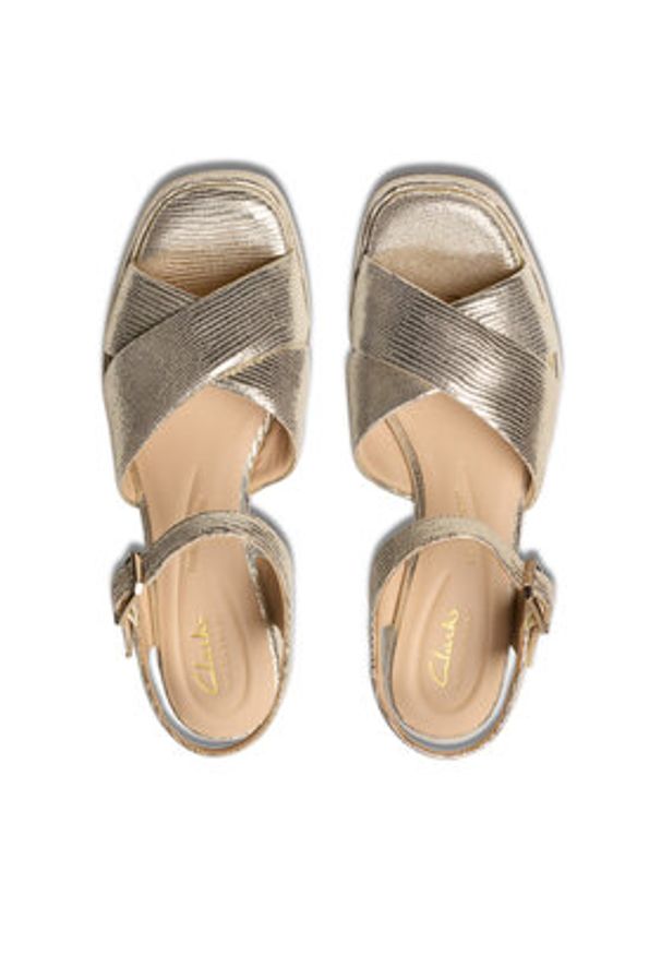 Clarks Sandały Ritzy75 Rae 26181303 Złoty. Kolor: złoty. Materiał: skóra