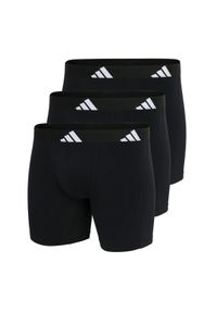 Adidas - Bokserki Active Flex Cotton 3 pak. Kolor: czarny. Materiał: elastan, bawełna. Sport: fitness