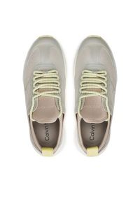 Calvin Klein Sneakersy Runner Lace Up Caging HW0HW01900 Beżowy. Kolor: beżowy #5