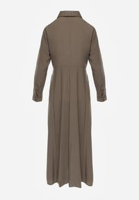 Renee - Ciemnozielona Sukienka Hillcrest. Kolor: zielony. Długość rękawa: długi rękaw. Typ sukienki: koszulowe. Długość: maxi #5