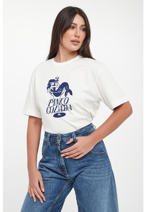 Pinko - T-shirt damski z grafiką Strepitoso PINKO