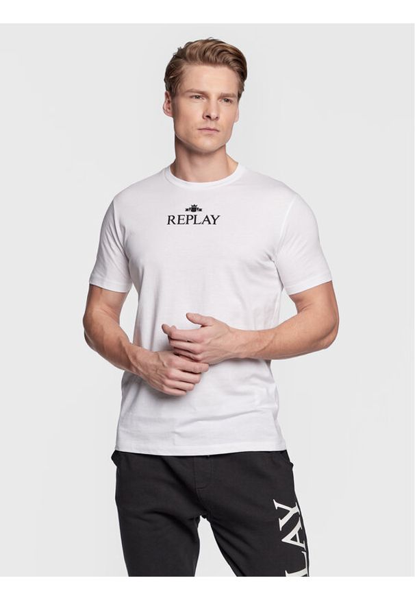 Replay T-Shirt M6473.000.22980P Biały Regular Fit. Kolor: biały. Materiał: bawełna