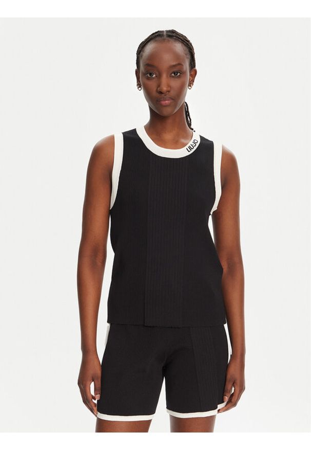 Liu Jo Sport Top TA5092 MS022 Czarny Regular Fit. Kolor: czarny. Materiał: syntetyk. Styl: sportowy