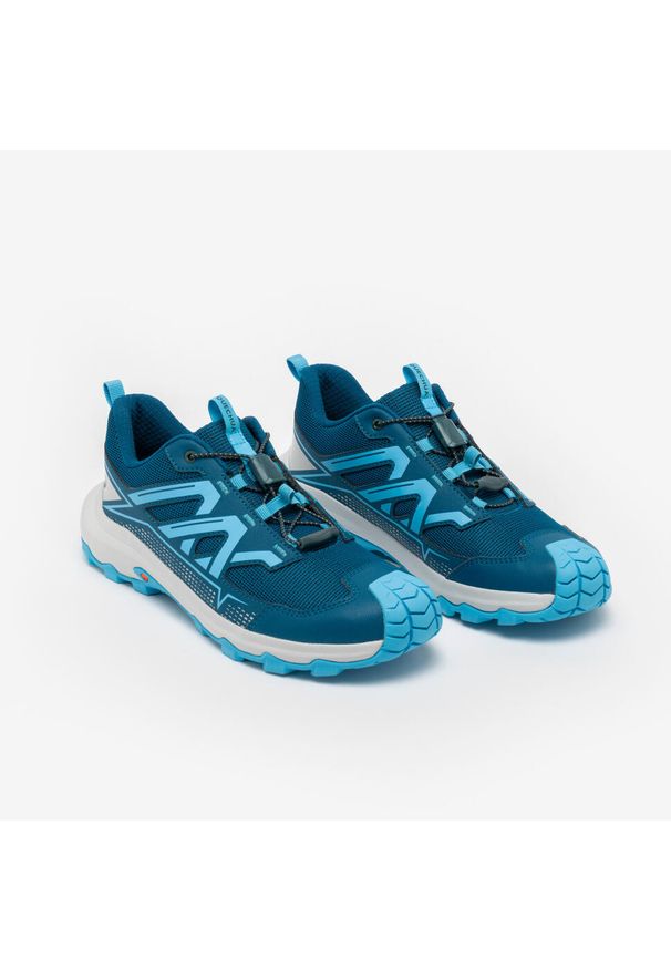 quechua - Buty turystyczne dla dzieci Crossrock. Wysokość cholewki: przed kostkę. Kolor: wielokolorowy, niebieski, turkusowy. Materiał: kauczuk. Szerokość cholewki: normalna. Sport: turystyka piesza