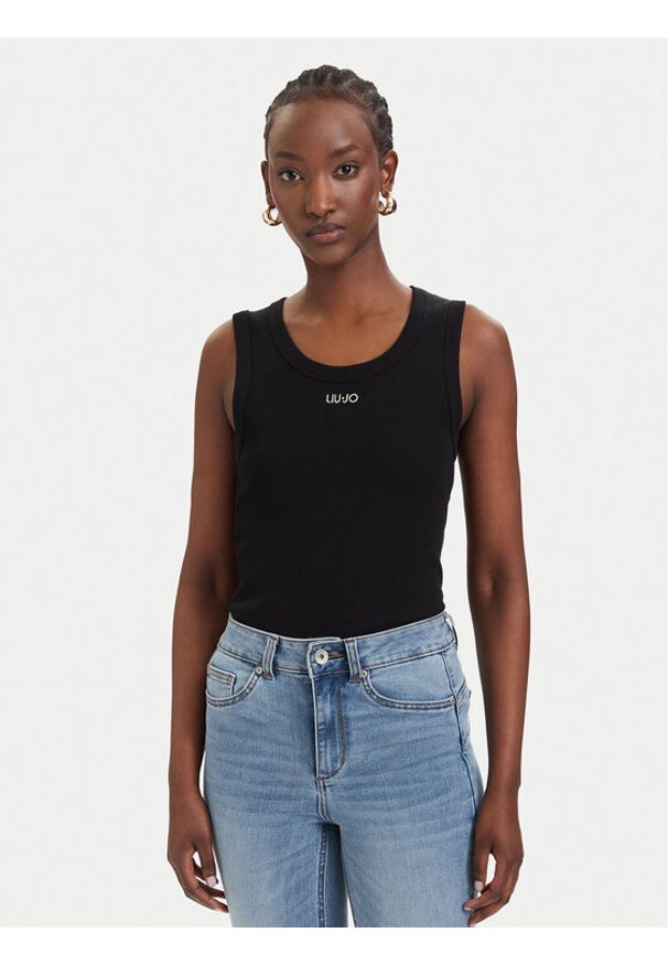 Liu Jo Sport Top TA6097 J4822 Czarny Slim Fit. Kolor: czarny. Materiał: bawełna. Styl: sportowy