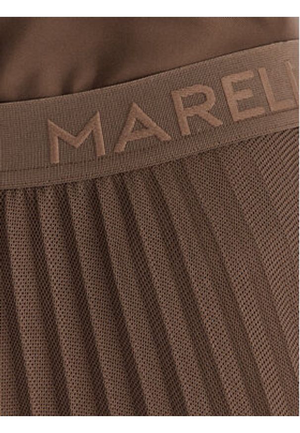 Marella Spódnica plisowana Gabbia 2613101085 Brązowy Regular Fit. Kolor: brązowy. Materiał: wiskoza, syntetyk