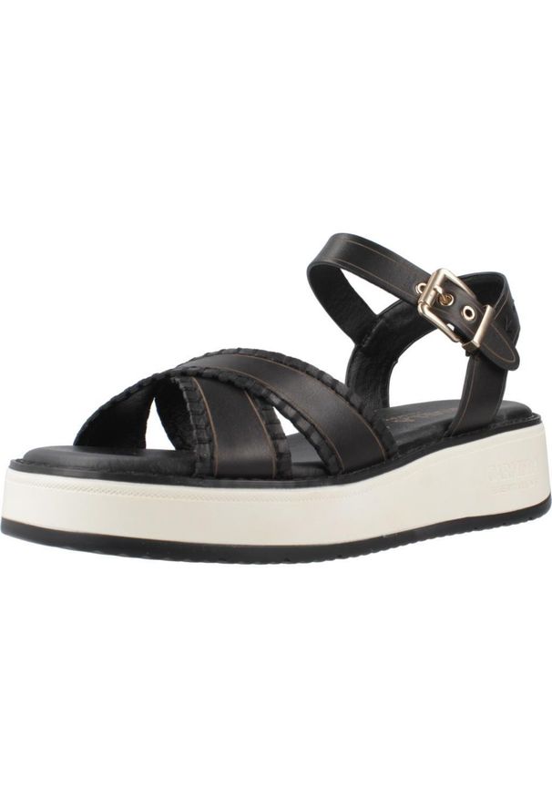 Carmela - Sandały CARMELA 162245C Czarny. Kolor: czarny. Materiał: tkanina, skóra. Sezon: lato