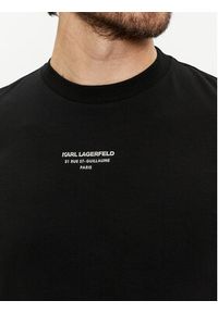 Karl Lagerfeld - KARL LAGERFELD T-Shirt 755080 542221 Czarny Regular Fit. Typ kołnierza: dekolt w karo. Kolor: czarny. Materiał: bawełna #2