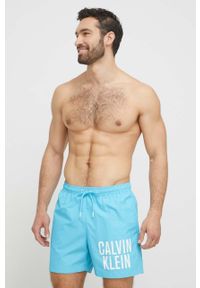 Calvin Klein szorty kąpielowe kolor niebieski. Kolor: niebieski. Materiał: tkanina, poliester, materiał #3