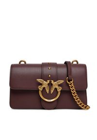 Pinko - PINKO Torebka Love One Mini ST.CL Al 25-26 PLTT 105856 A0F1 Bordowy. Kolor: czerwony. Materiał: skórzane