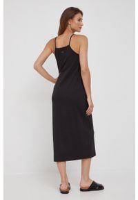 G-Star RAW - G-Star Raw sukienka bawełniana D21625.B771 kolor czarny maxi dopasowana. Kolor: czarny. Materiał: bawełna. Długość rękawa: na ramiączkach. Typ sukienki: dopasowane. Długość: maxi #5