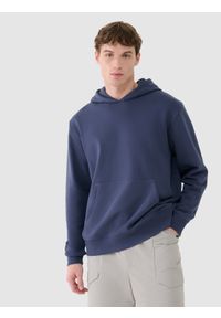 4f - 4F Bluza dresowa nierozpinana z kapturem męska - szara 3XL. Okazja: na co dzień. Typ kołnierza: kaptur. Kolor: szary. Materiał: dresówka. Wzór: gładki, napisy, nadruk, ze splotem. Styl: casual, klasyczny, sportowy
