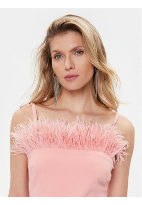 TwinSet - TWINSET Sukienka koktajlowa 232TP2490 Różowy Slim Fit. Kolor: różowy. Materiał: wiskoza. Styl: wizytowy