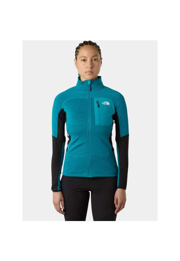 Sweter Damski The North Face W Polartec Powergrid Stormgap. Kolor: czarny, niebieski, wielokolorowy. Materiał: polar. Sport: turystyka piesza