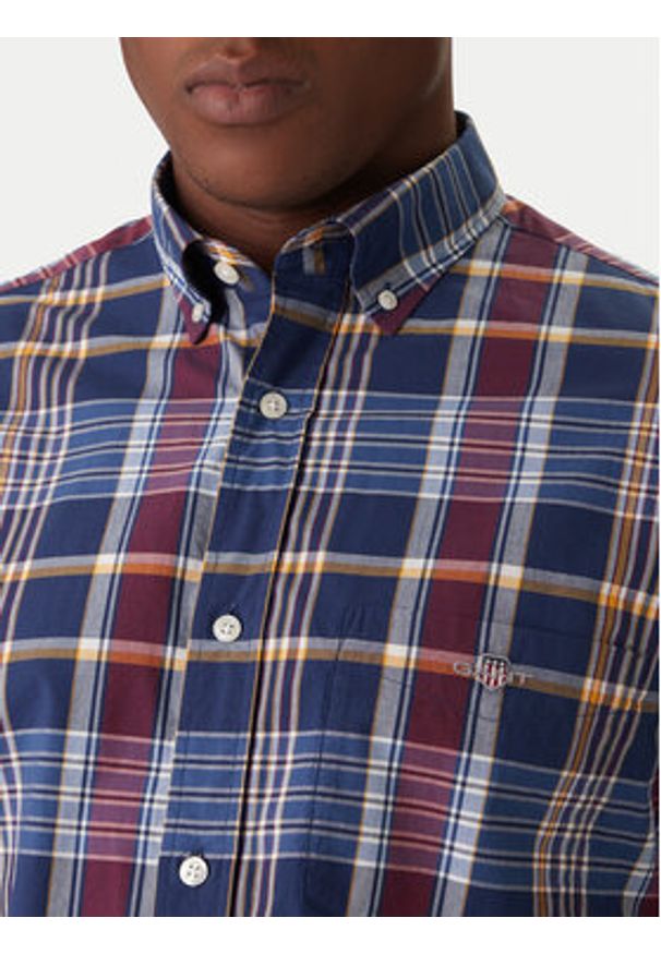 GANT - Gant Koszula 3250212 Granatowy Regular Fit. Kolor: niebieski. Materiał: bawełna